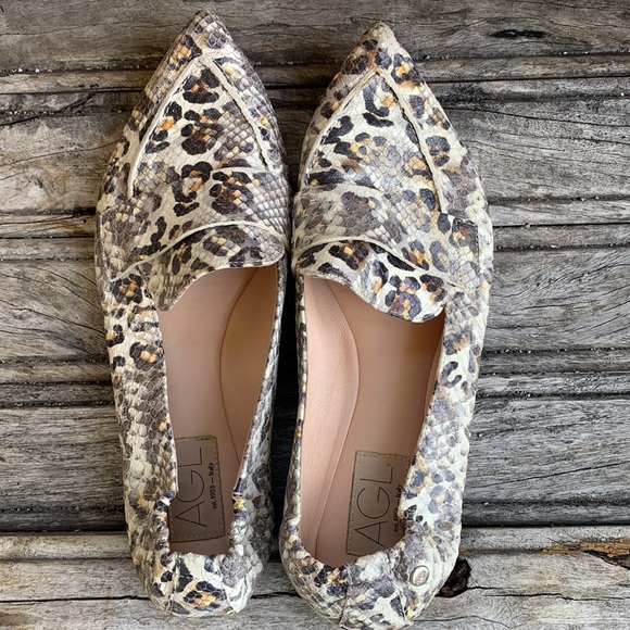 AGL Snakeskin Leather Loafers - Picture 10 of 13